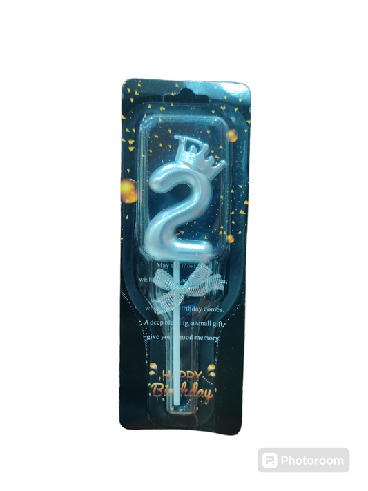 2 Number silver Cake candle