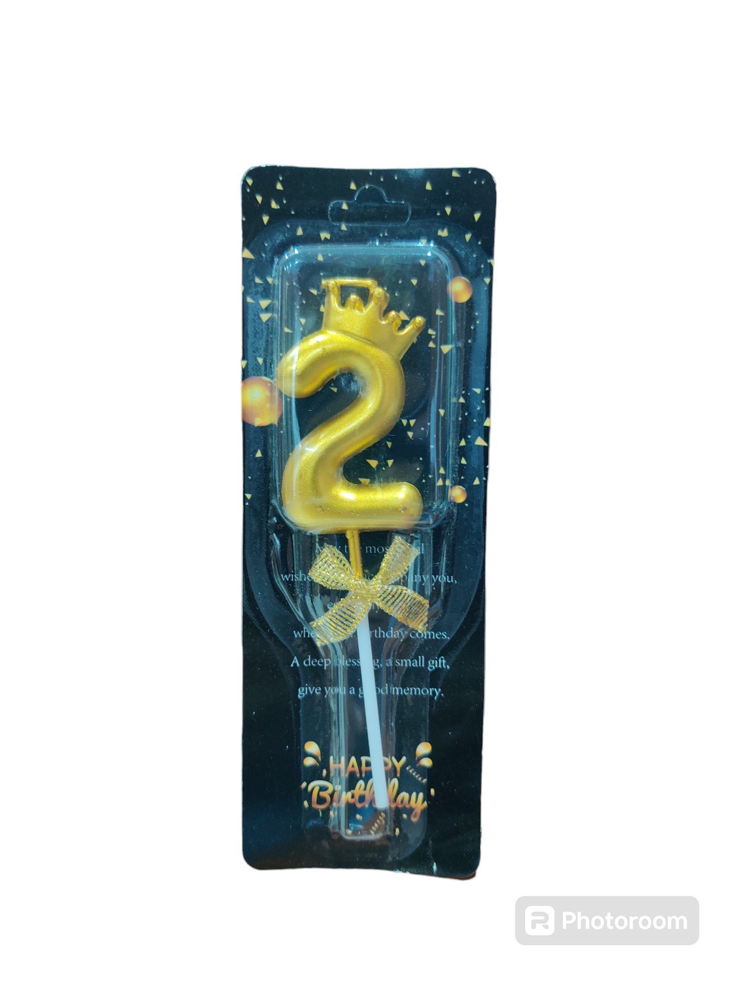 2 Number golden cake candle