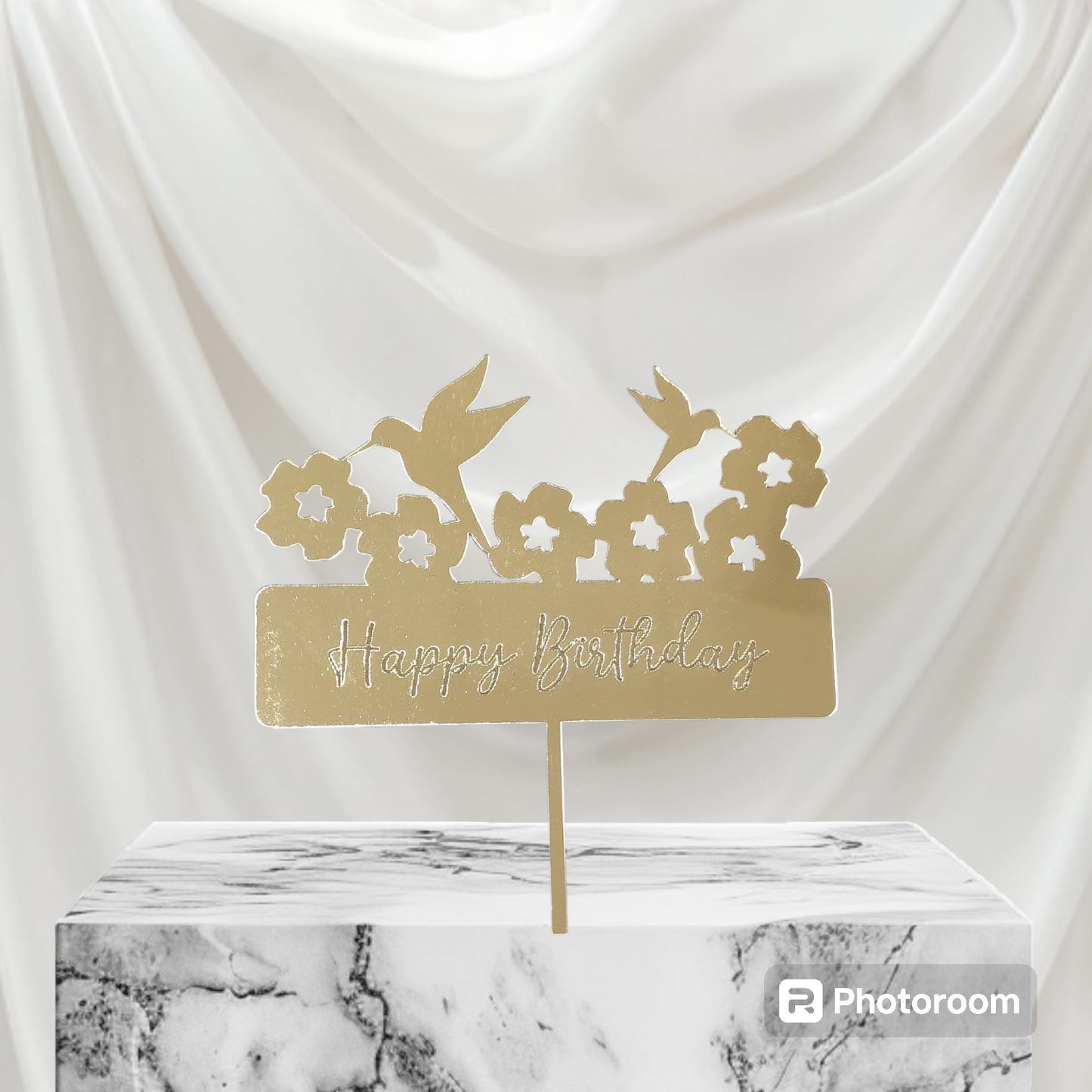 Happy Birthday acrylic topper