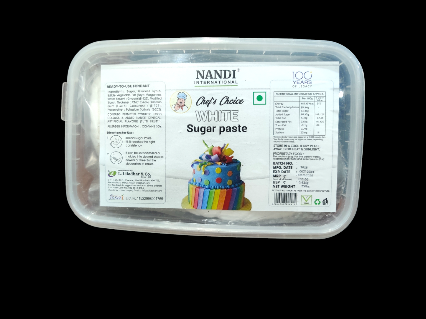 Nandi international White sugar Paste 250g