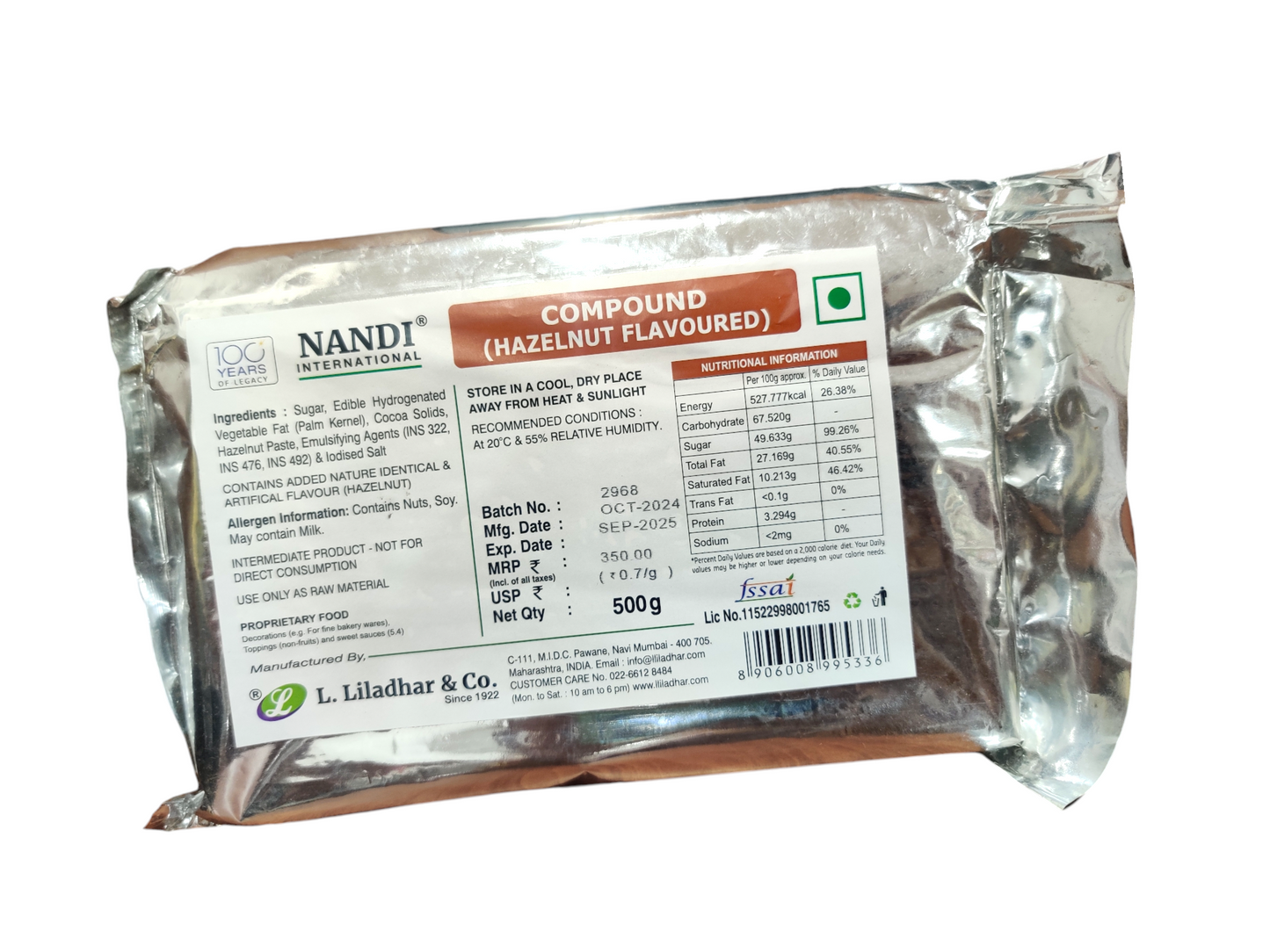 Nandi international Compound HAZELNUT FLAVOURED 500g