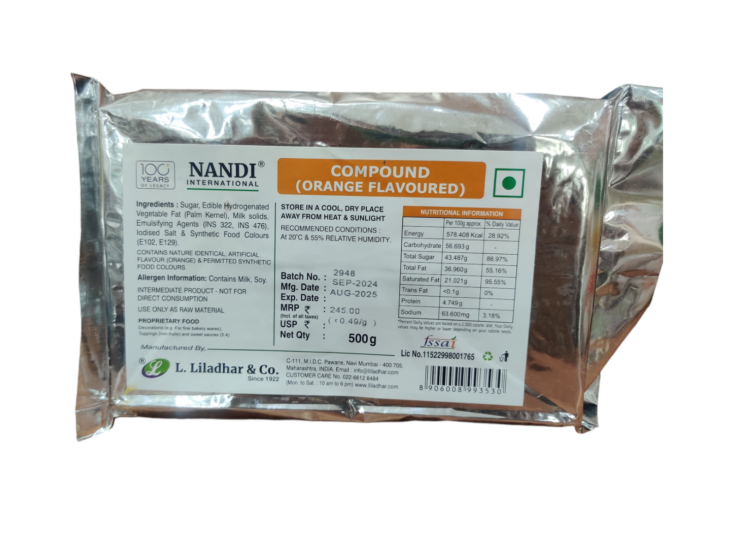 Nandi international Compound ORANGE FLAVOURED 500g