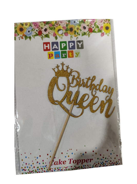 Birthday Queen 5 inch Glitter Cake Topper