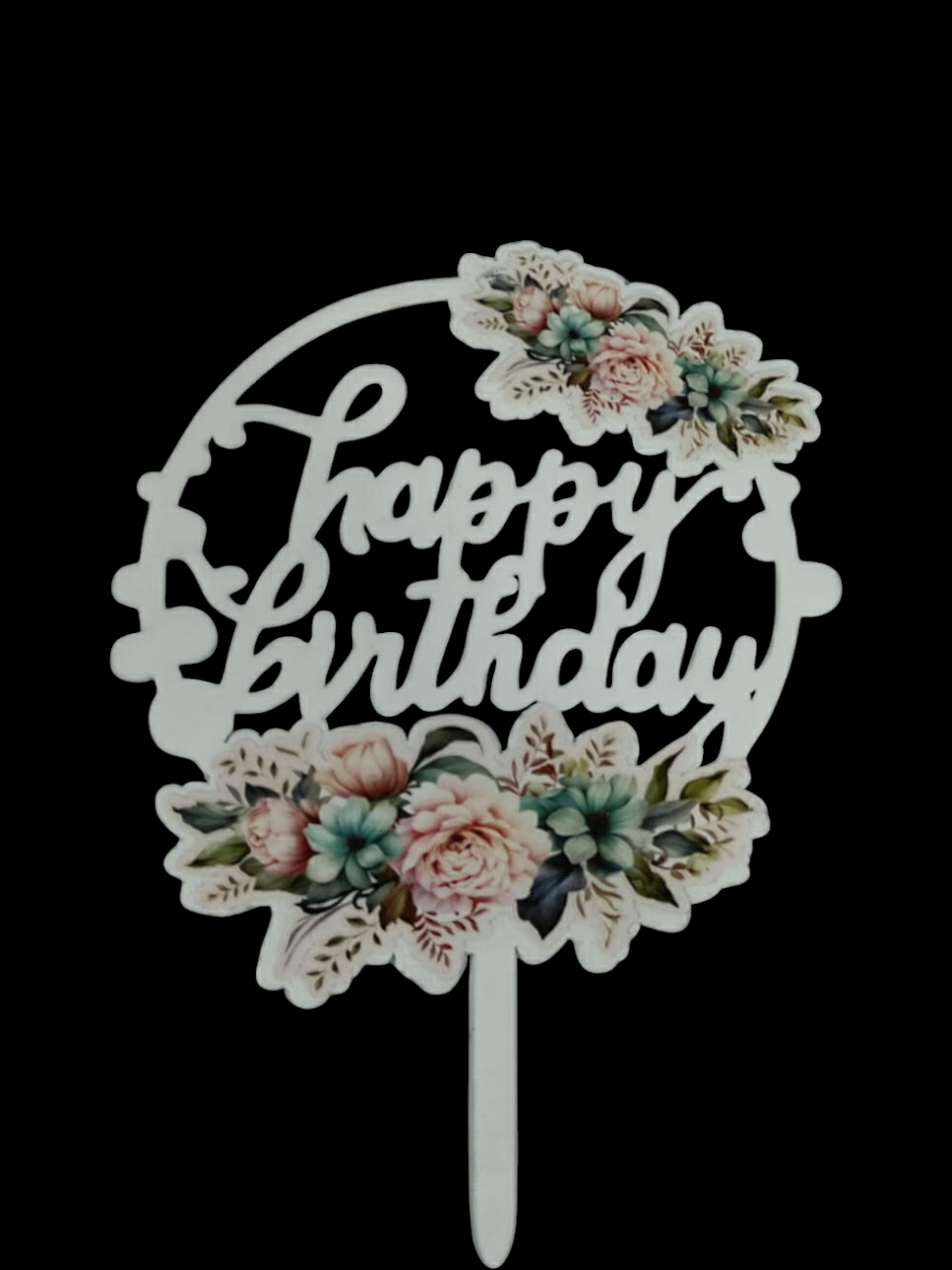 Happy Birthday Printed Cake Topper