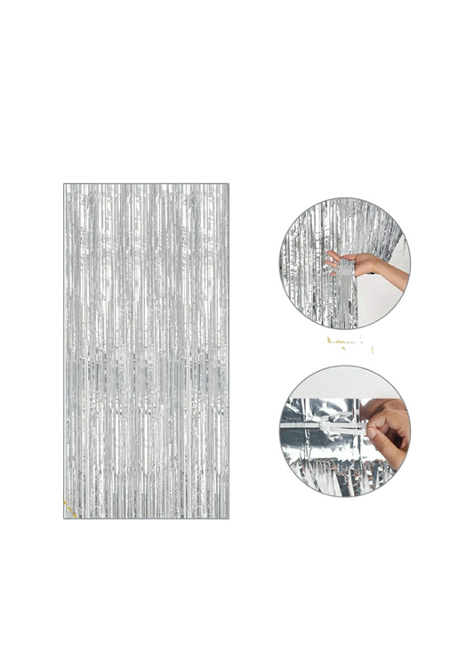 Silver Birthday Foil Curtain Pack Of 1