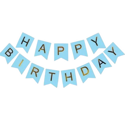 Sky Blue Happy Birthday Banner