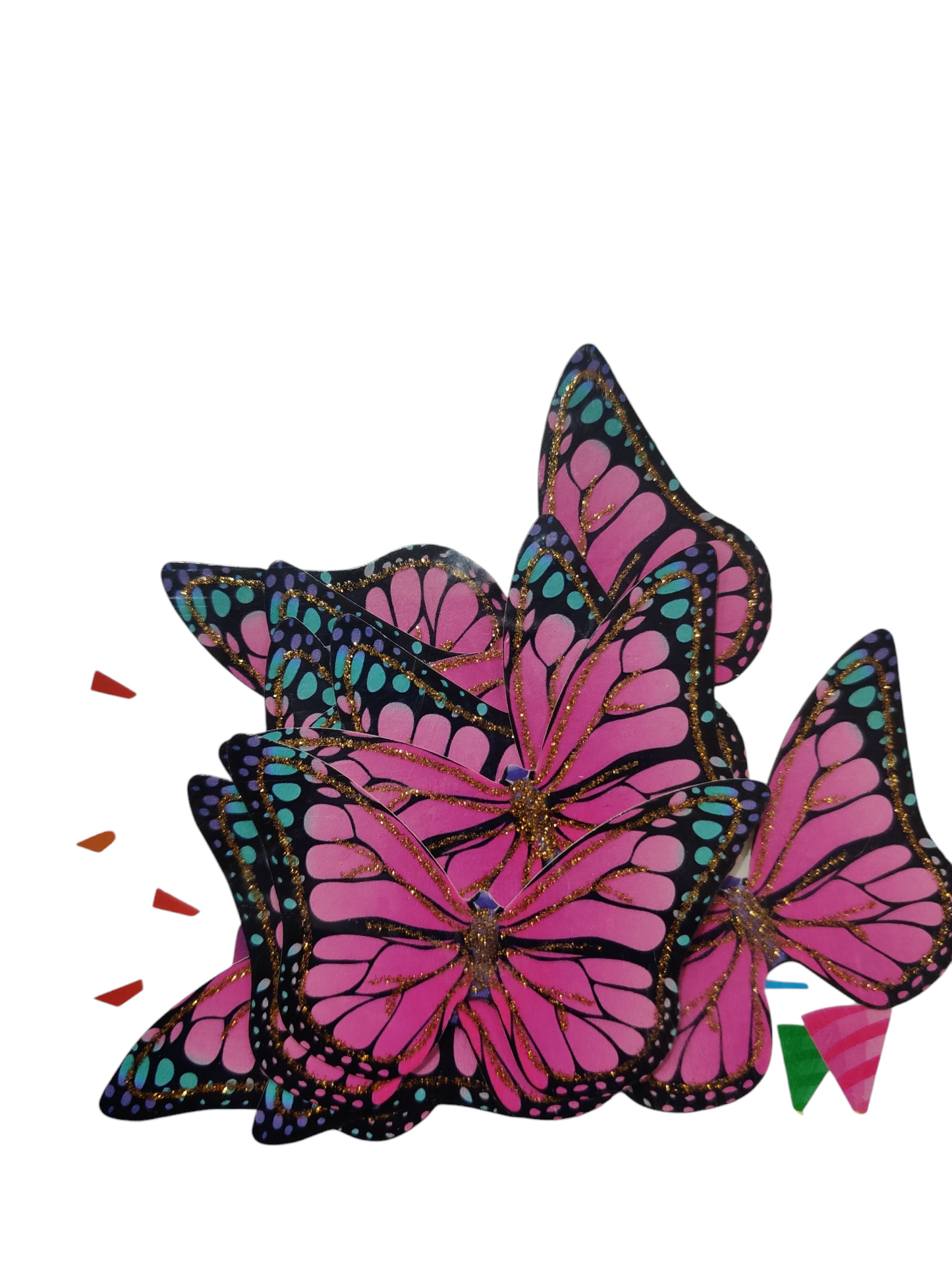 Pink Butterfly Cake Topper Pack Of 10