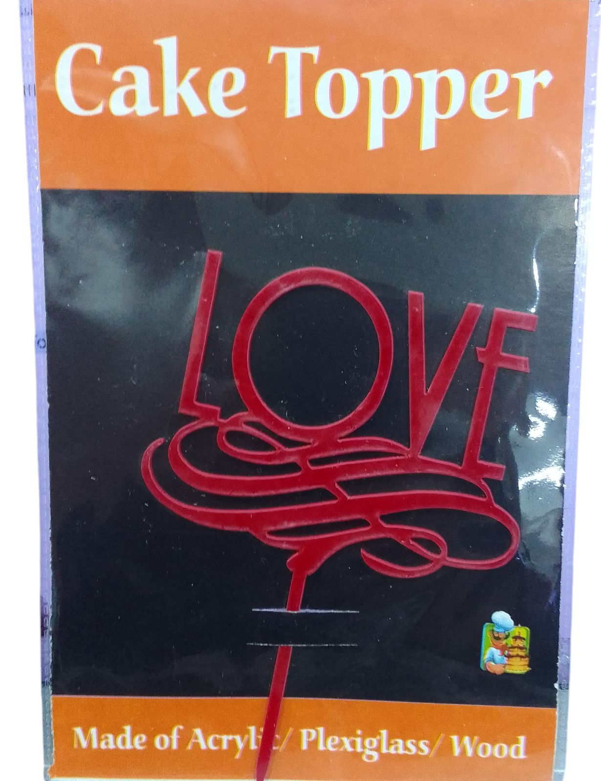 Red Love Cake Topper Pack Of 1