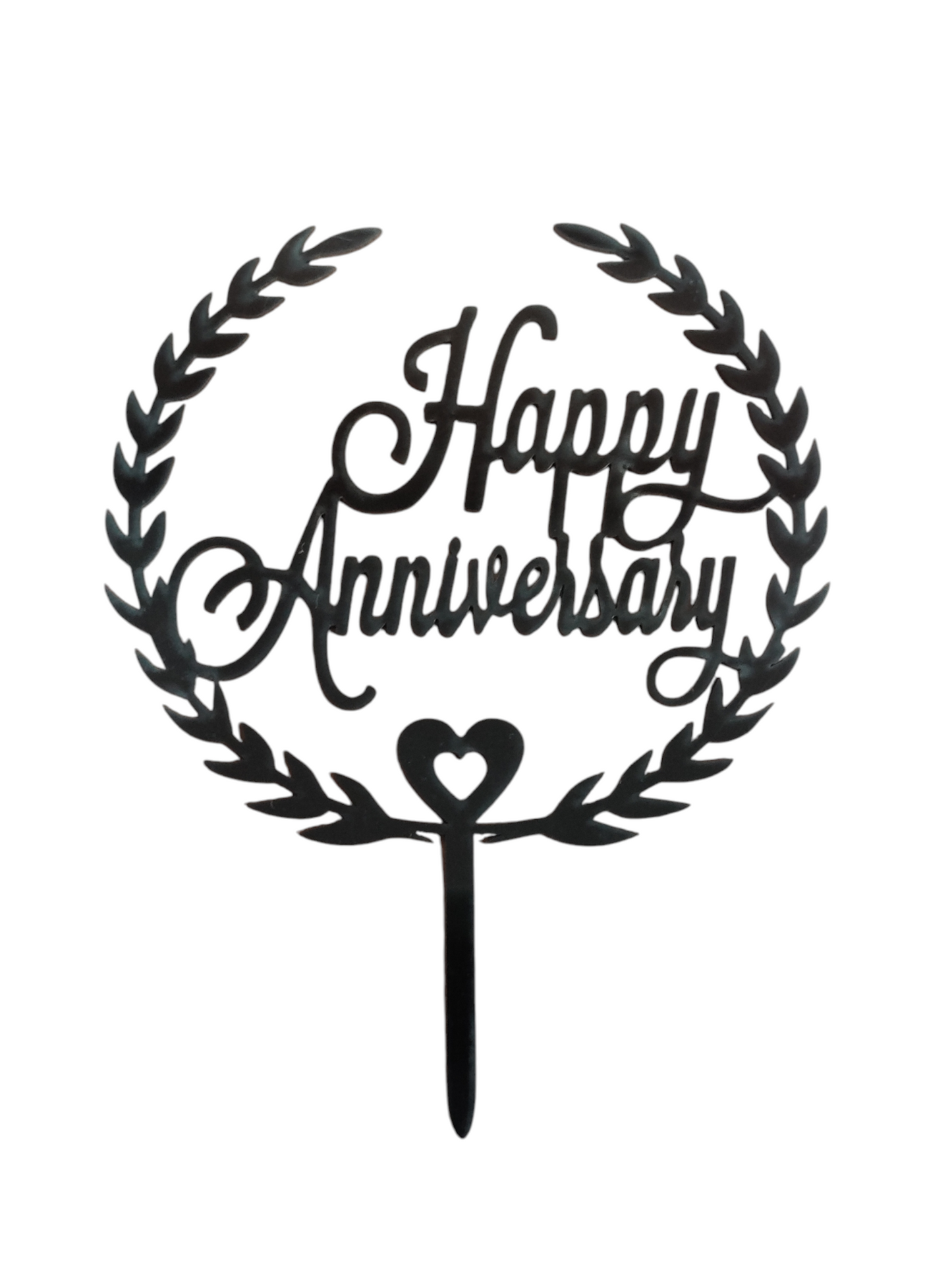 Happy Anniversary Black Acrylic Topper RT00038
