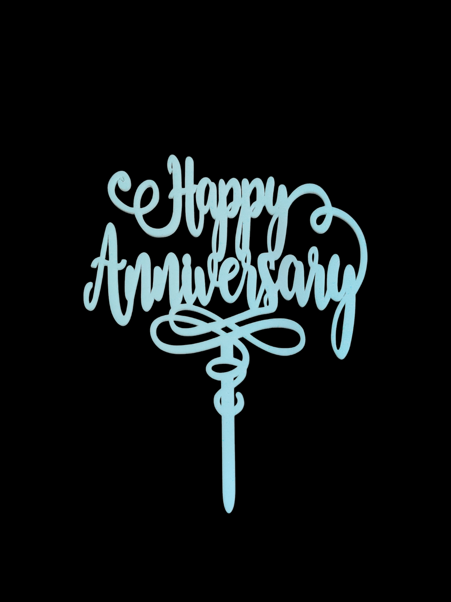 Happy Anniversary White Acrylic Topper RT01026