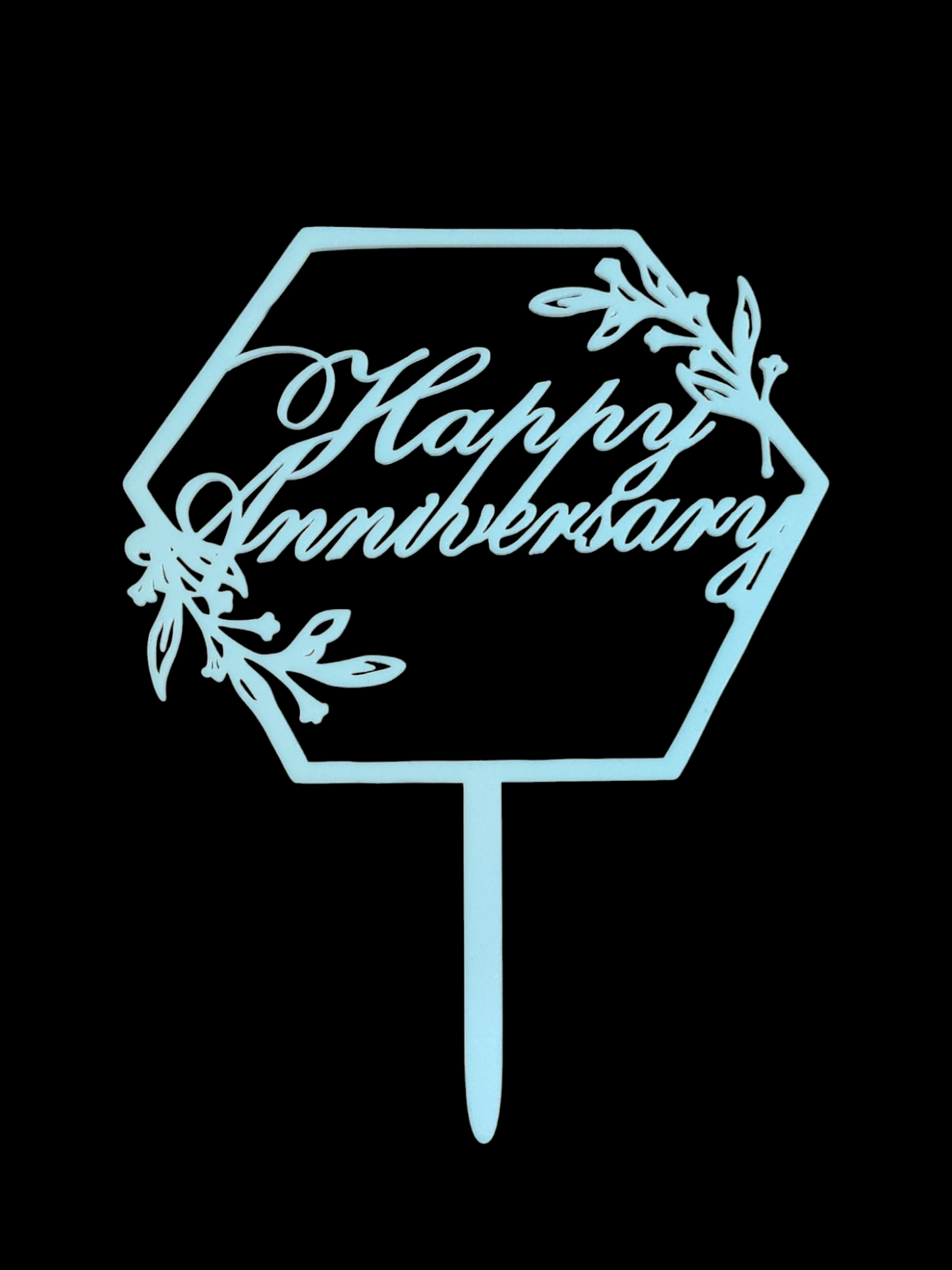 Happy Anniversary White Acrylic Topper RT00993