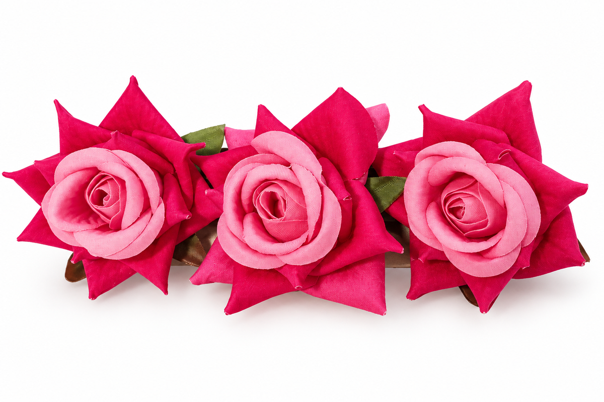 Artificial Pink Rose Flower Set of 3 Size -3 inch