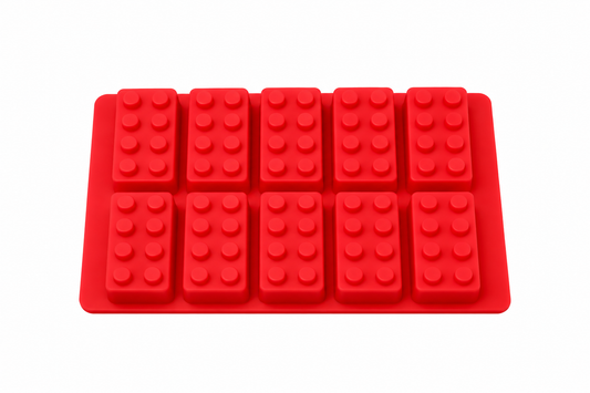 Building Block Shape Silicone Chocolate Mould, 10 Cavity Brick Design