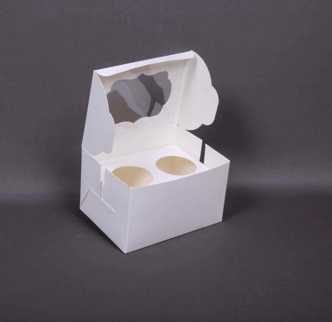2 pc Cupcake Box White Colour Pack Of 10