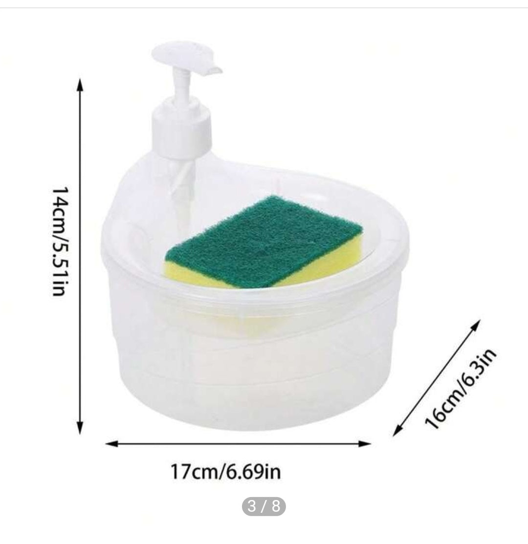 Double Layer Liquid Soap Dispenser with Pump and Sponge