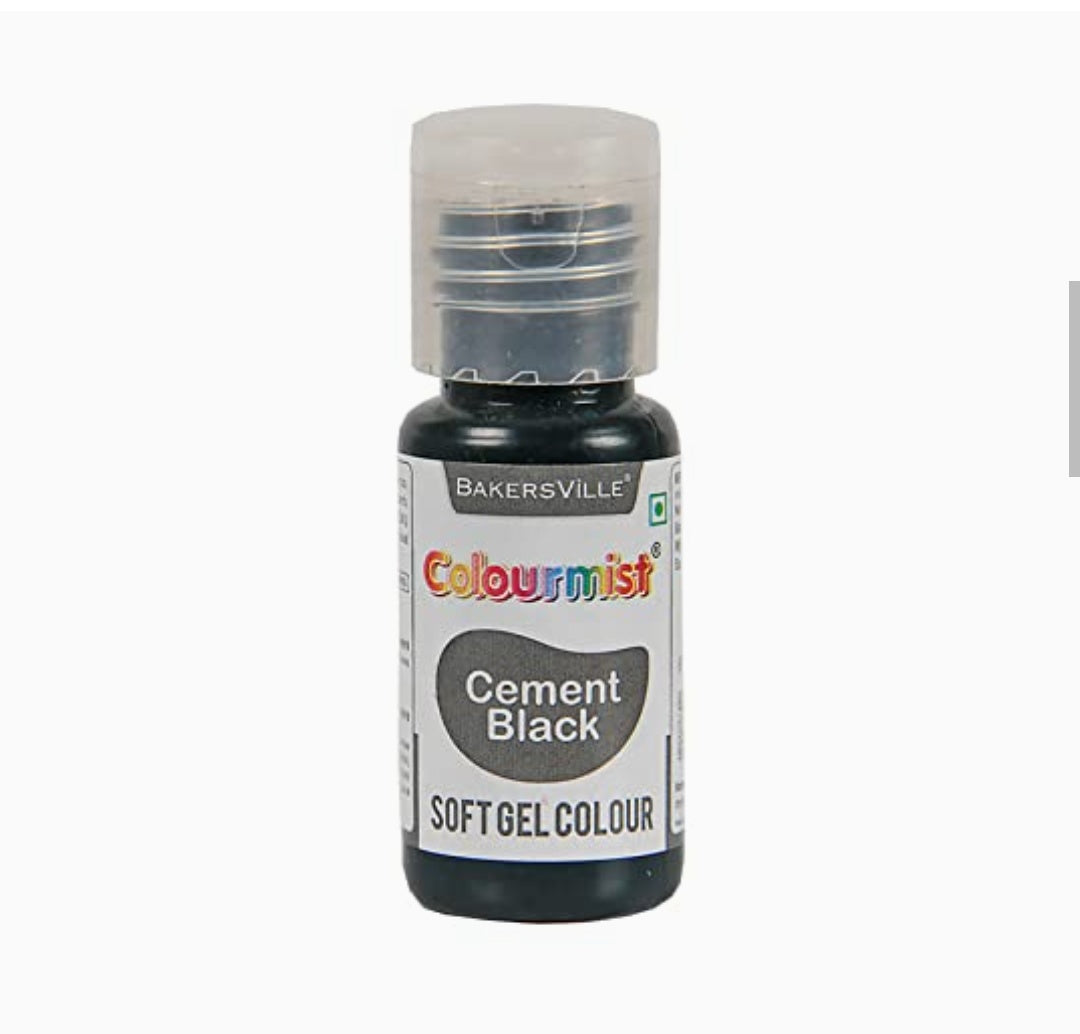 Bakersville colourmist Cement Black Soft Gel Colour 20gm