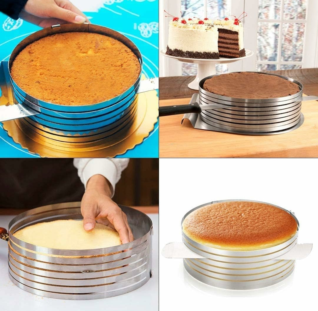 Cake Slicing Adjustable Cake Ring 7 layer cakecutter stainless steel.    Size-6Inch-8Inch/15cm-20cm