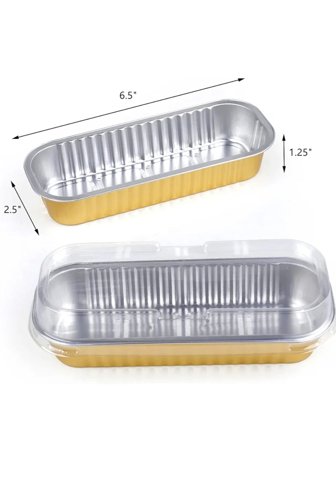 Aluminum Foil Mini Loaf Baking Pans with Lids pack of10 size- 6.5/1.2 inch