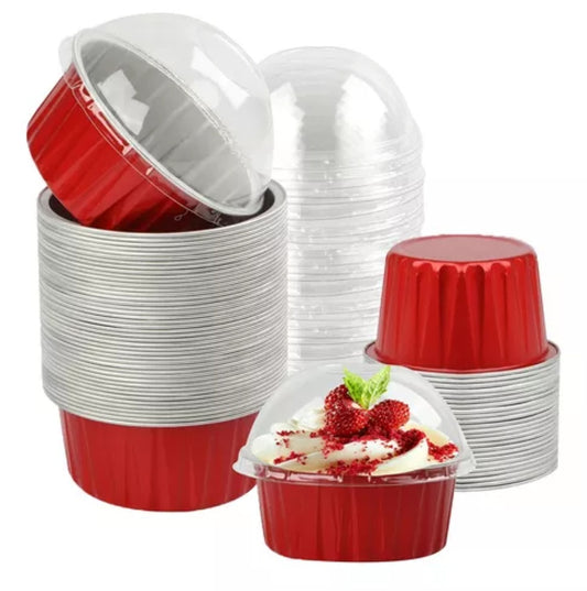 Aluminum Foil Round Desserts Cupcake Flan Pack of10      size-2.5/1.5