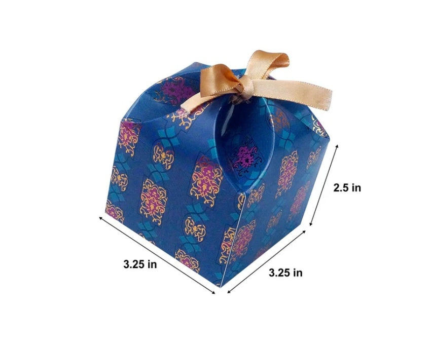 Blue Foil Chocolate Dom Box With Ribbon Size-3.25×2.5inch pack of 10