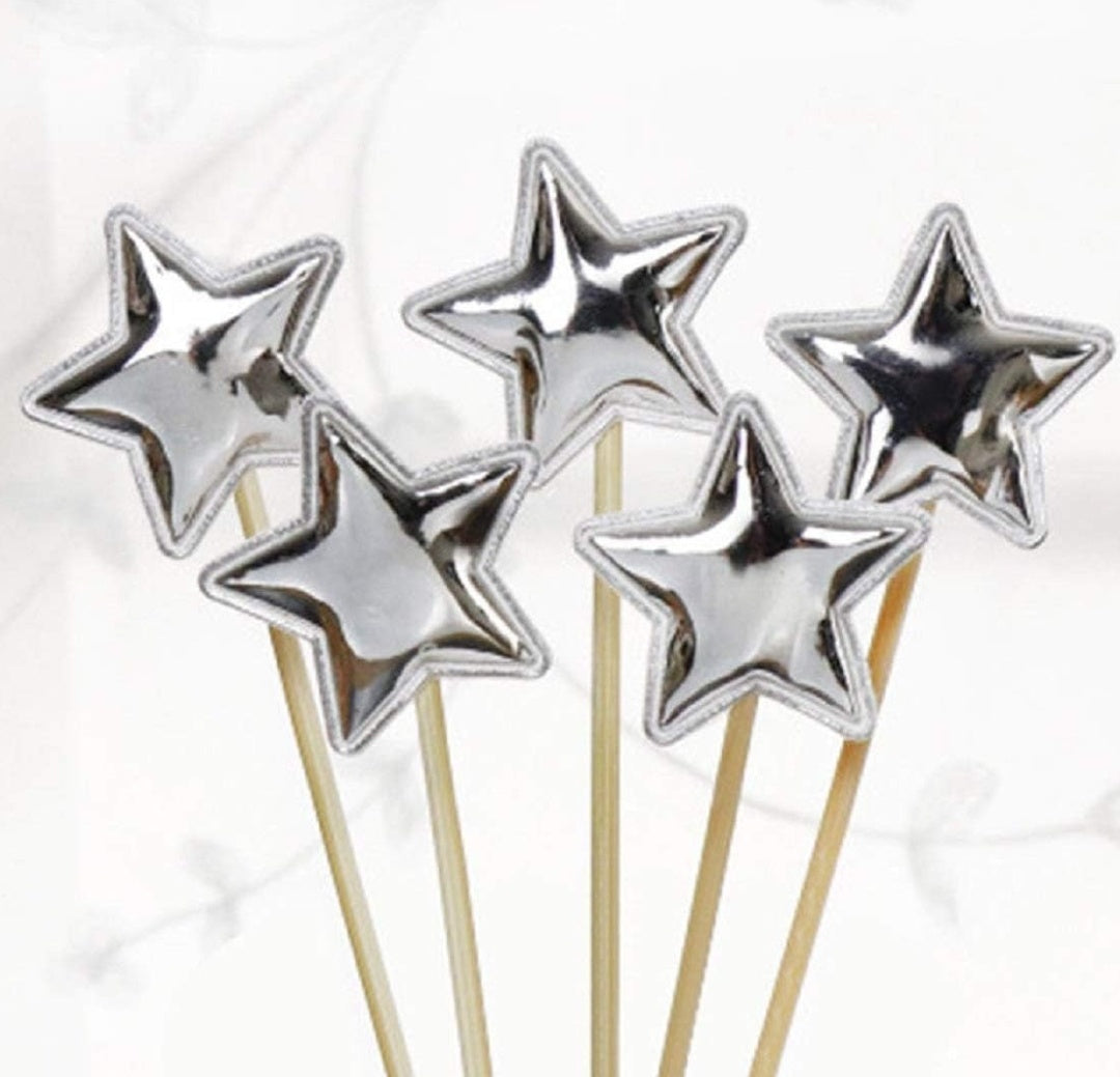 Star silver topper Pack of 10