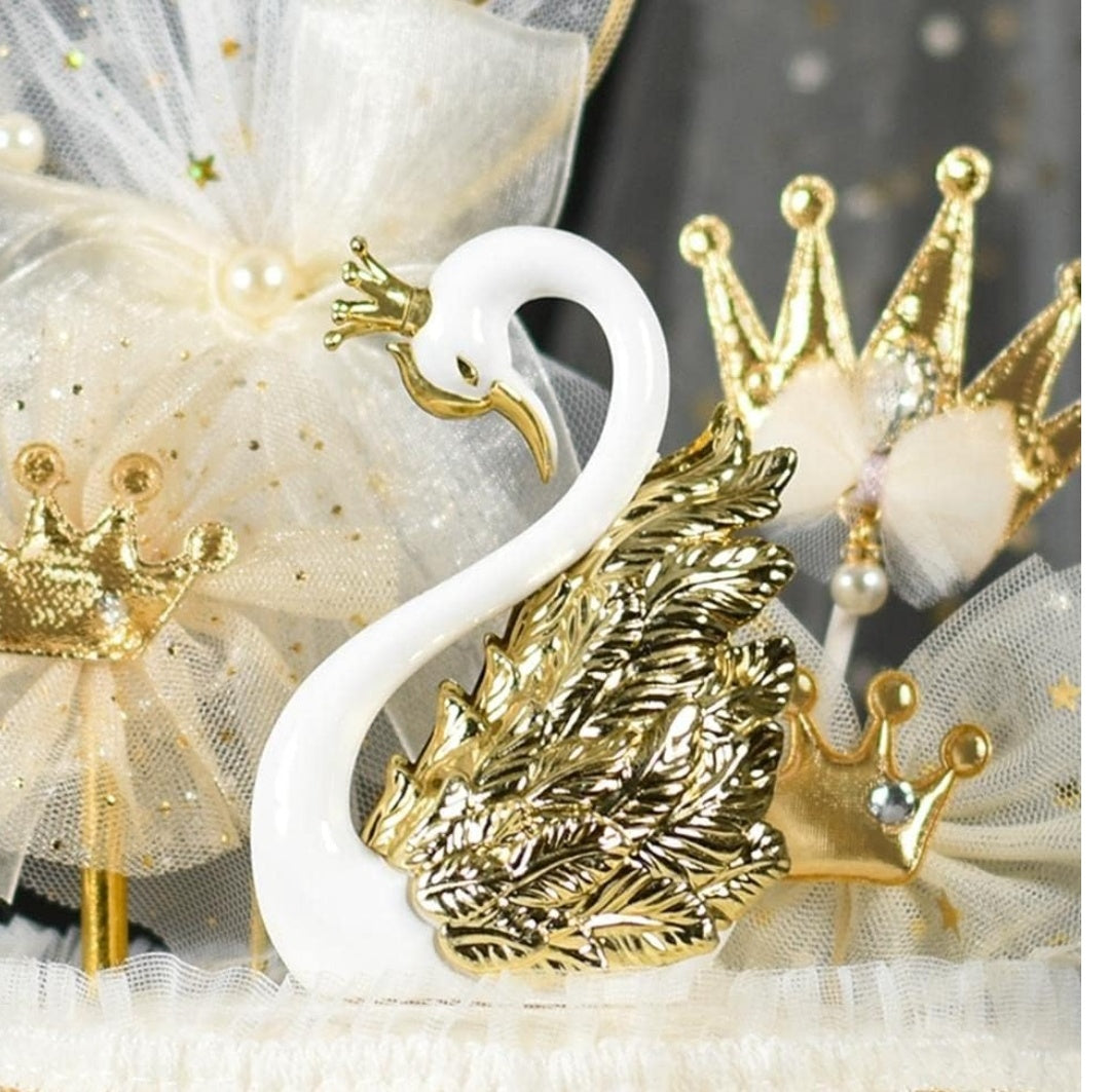 Swan cuple cake topper 1pair