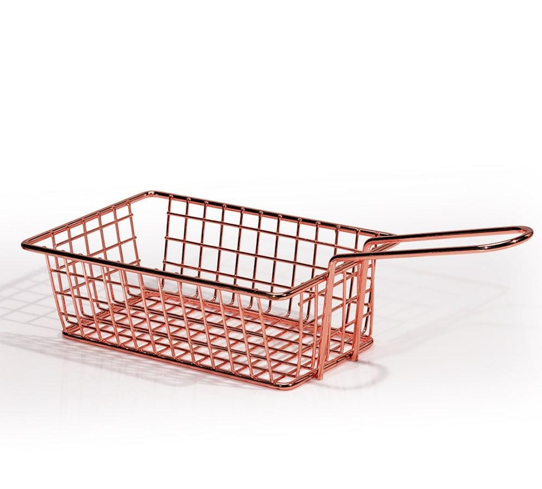 French fry serving basket Rose Gold Size-26*5*10 cm