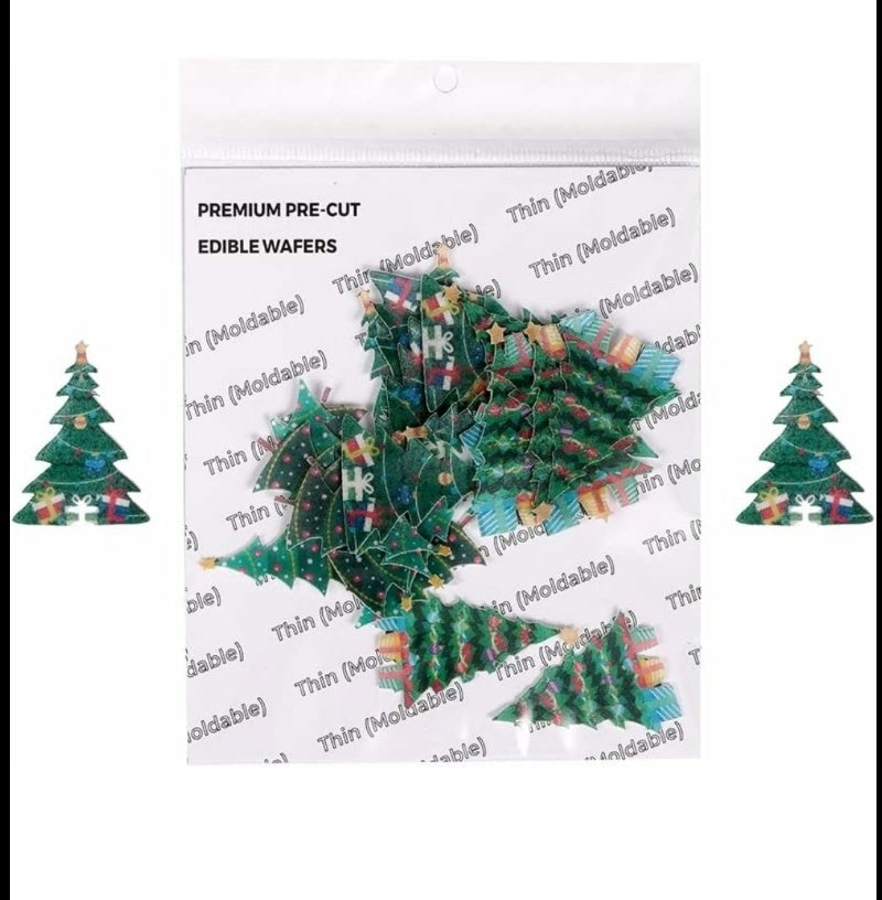 Tastycraft Christmas Tree Edible Pre-Cut Wafer Paper Pack of 24 pcs