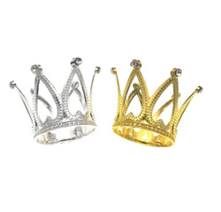 Silver and Gold Crown Cake Topper (Set Of 2)