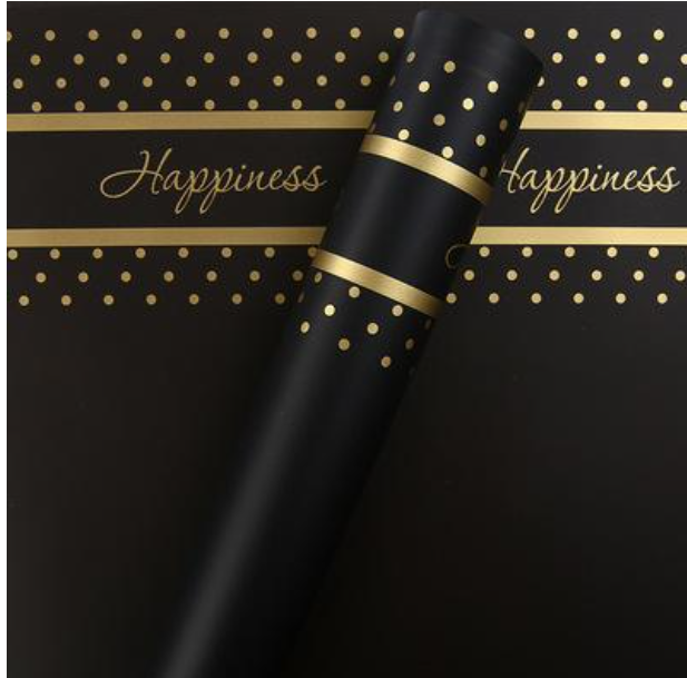 Flower Wrapping Paper Black Golden pack of 5 Size - 22x21.5 inch
