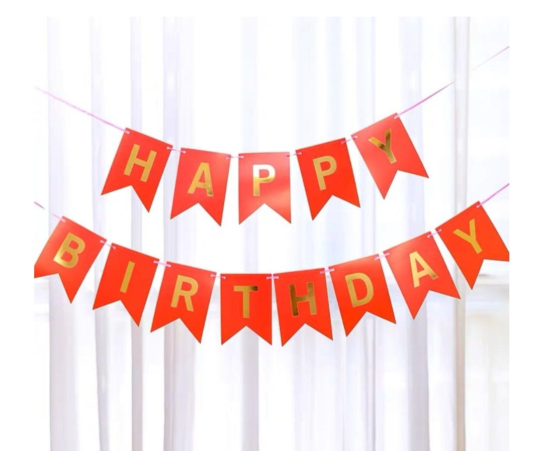 Red Happy Birthday Banner