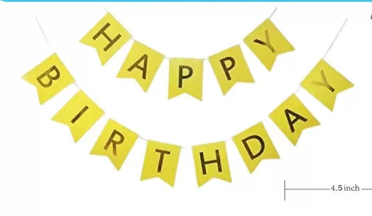 Yellow Happy Birthday Banner