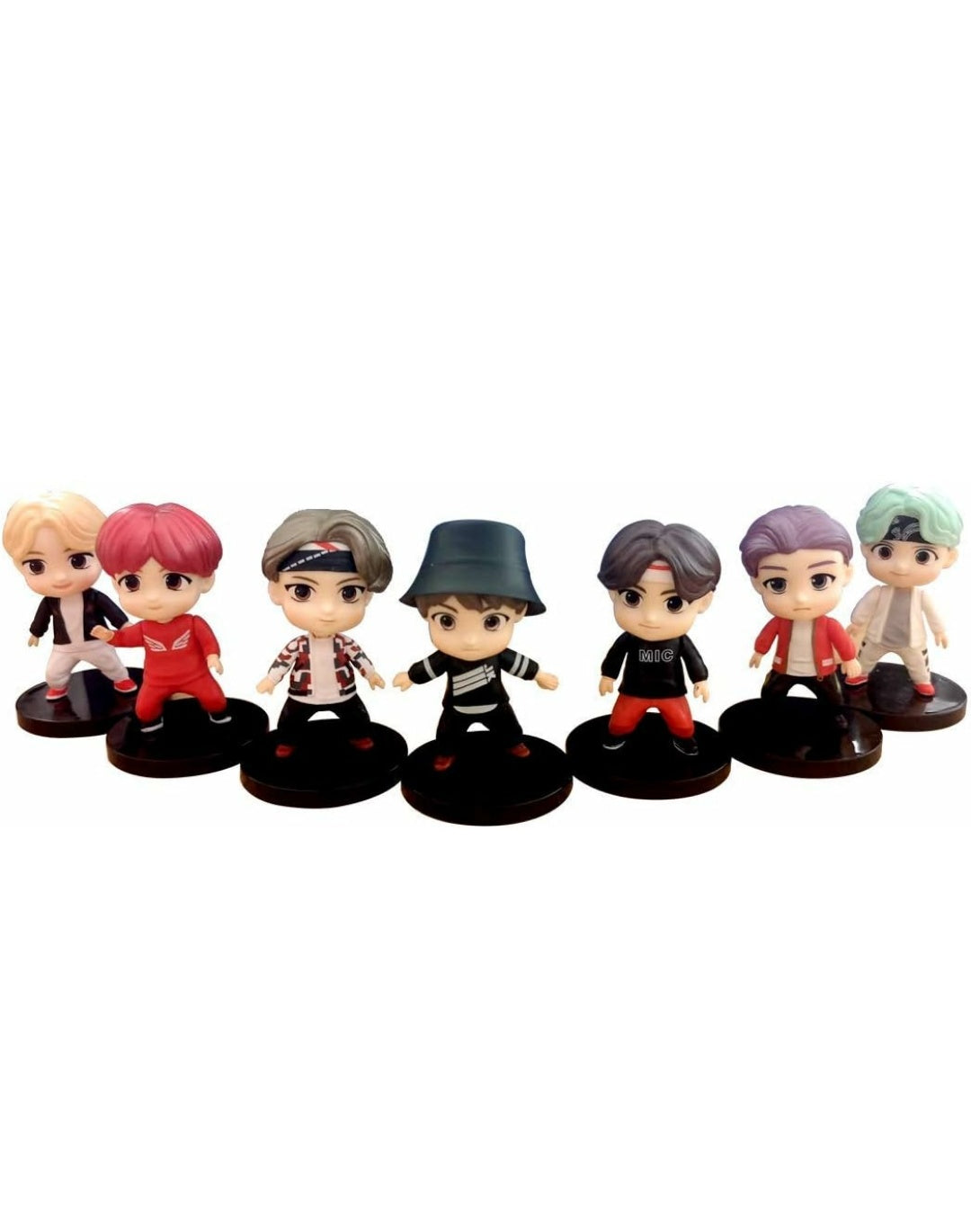 Set of 7 Kpop BTS Tiny Tans Action Figure Set Or Cake Topper Decoration