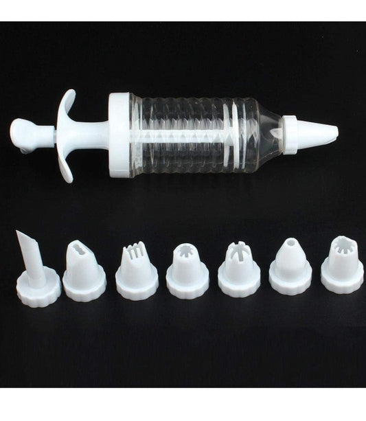 Cake Decorating Icing Piping Cream Syringe Tips 8 Nozzles Set Tool