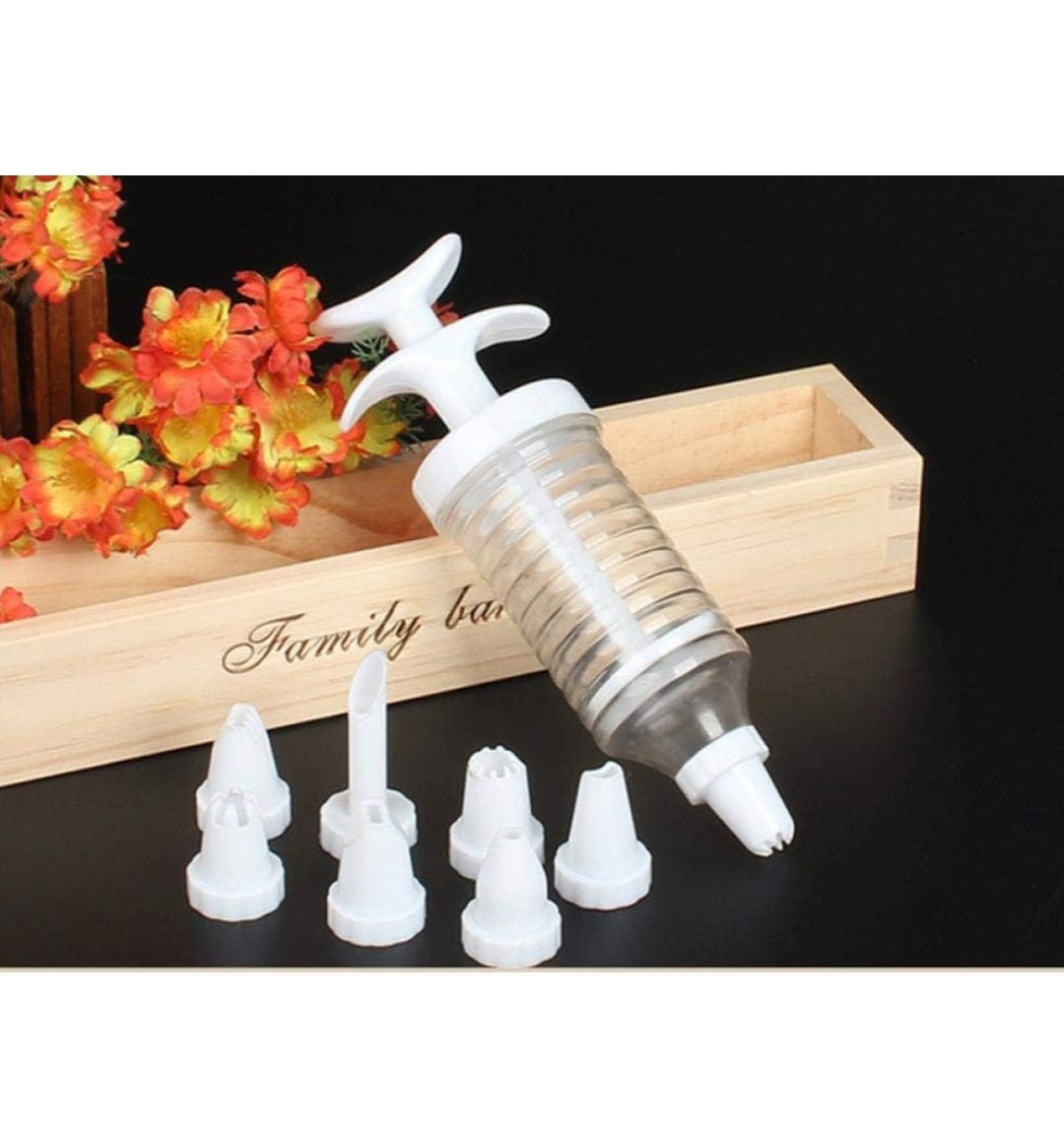 Cake Decorating Icing Piping Cream Syringe Tips 8 Nozzles Set Tool