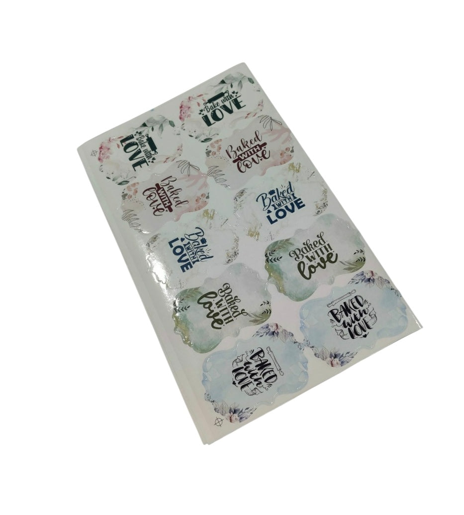 Baked with Love Sticker  (10 sticker in 1 sheet)