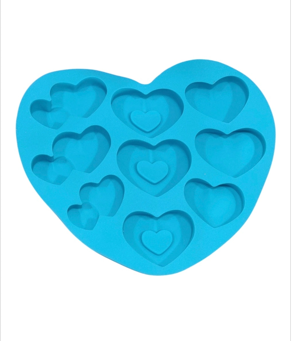 9 in 1 assorted Heart Silicone Mould