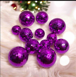 Purple Disco Balls Pack Of 12