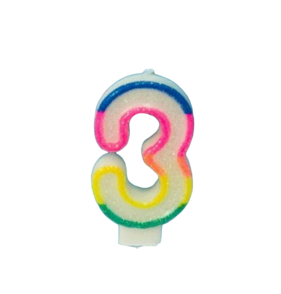 3 Number Candle 2.5 inch