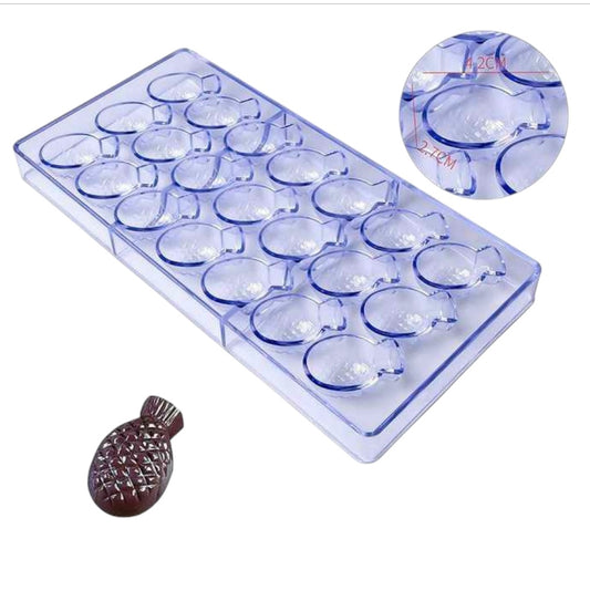 21 cavity Fish-Shaped Chocolate Mould