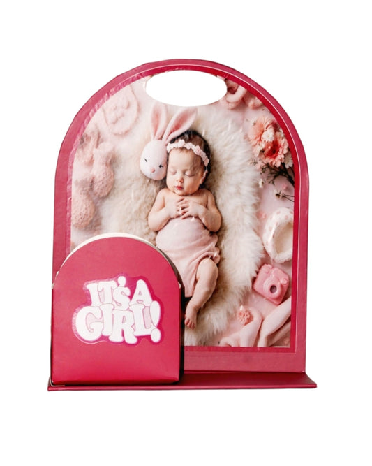 Foldable It's a Girl Cake Hamper Stand