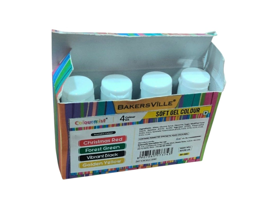 Bakersville Colourmist soft gel colour 10 gm Pack Of 4 (BV-3083)