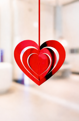3D Red Heart Hanging Decor