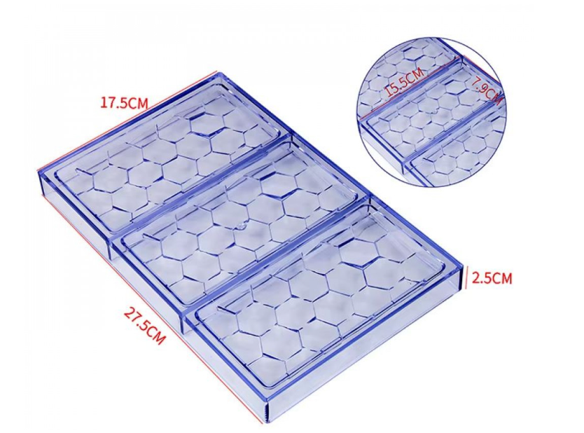 Hexagon Chocolate Bar Polycarbonate Mould