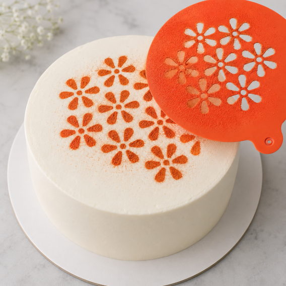 Flower Pattern Cake Stencil