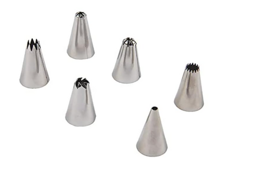 Cake decorating nozzle set of 6