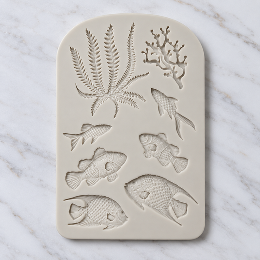 Sea Life Fish, Coral & Seaweed 3D Embossing Silicone Mould