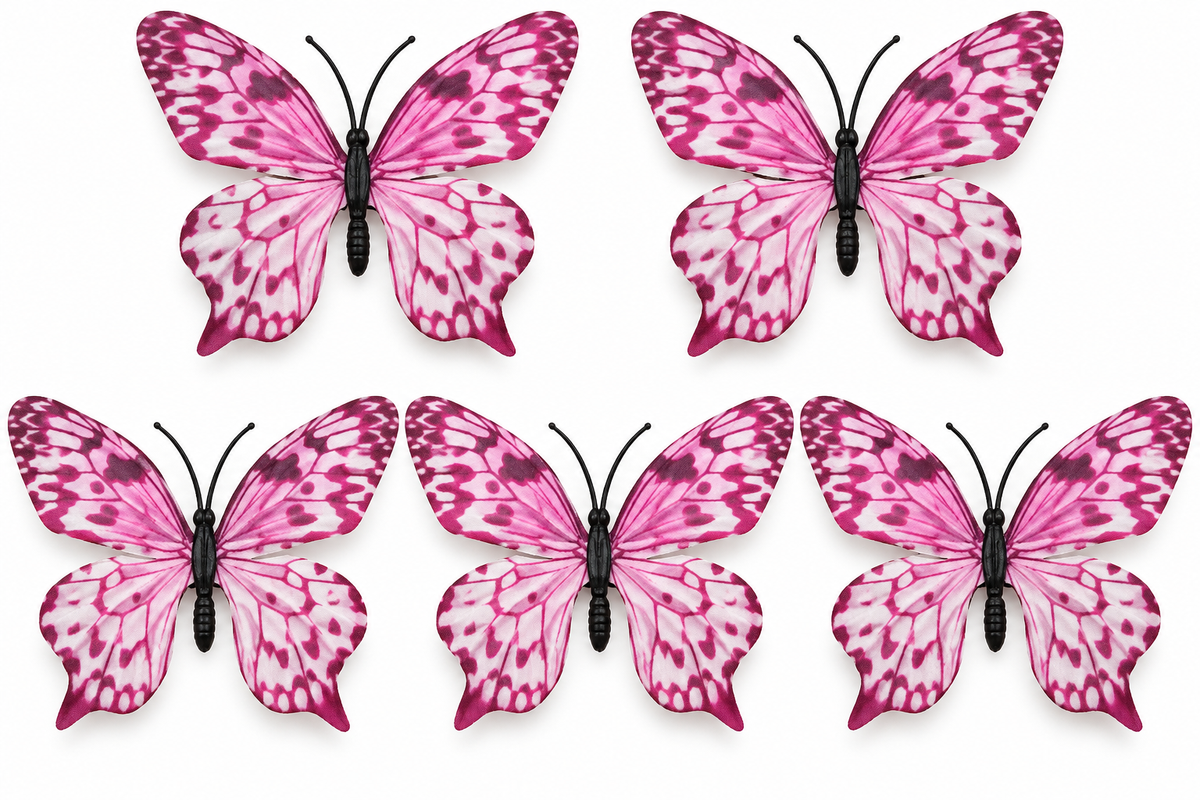 Pink Butterfly Set of 5