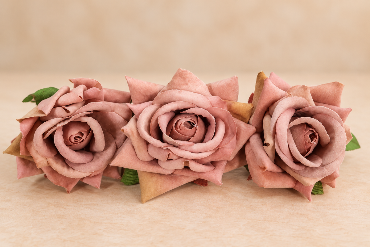 Artificial Dusty Rose Flower Set of 3 Size -3 inch