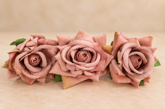 Artificial Dusty Rose Flower Set of 3 Size -3 inch